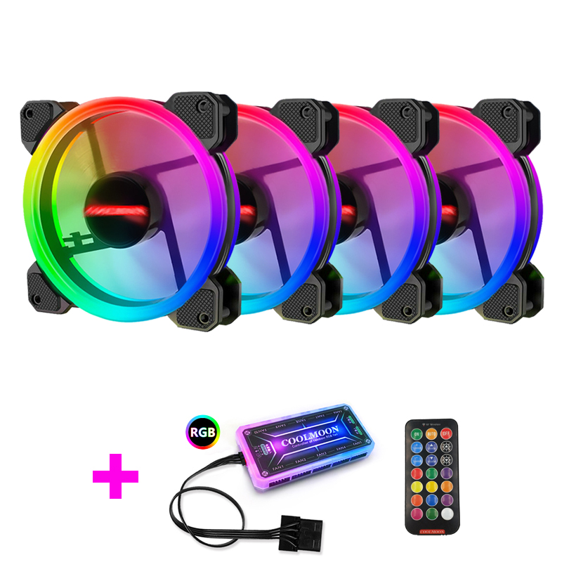 Case Fan Controller - พัดลมเคสคอมพิวเตอร์ Coolmoon พร้อมไฟ RGB และรีโมท IR