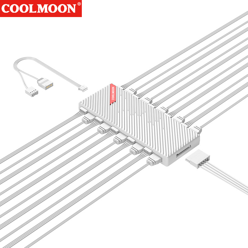 Case Fan Controller - COOLMOON เมนบอร์ด 5V 3Pin PWM Dual